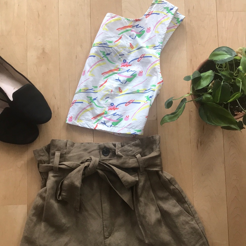 Brown high waisted trousers